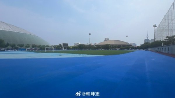 天津奥体中心外场更换草皮跑谈，记者：这是津门虎牵记的
