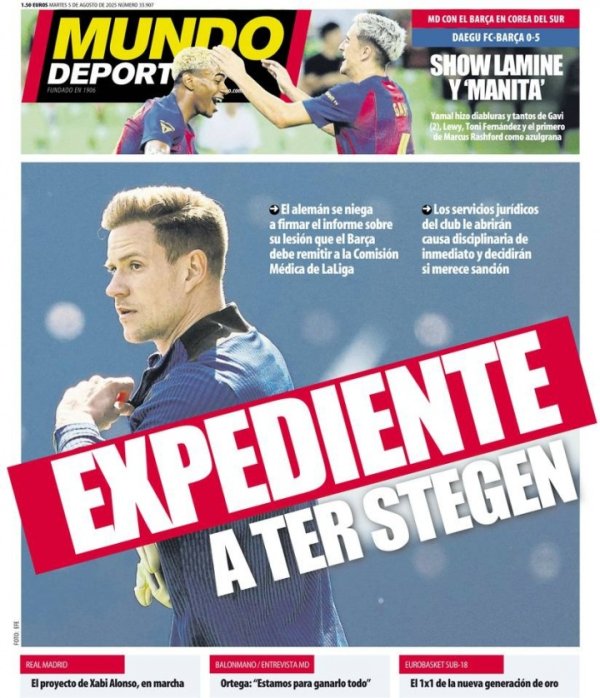 撕破脸！世体：特狮隔断授权提交医疗求教，巴萨准备对其里面处理