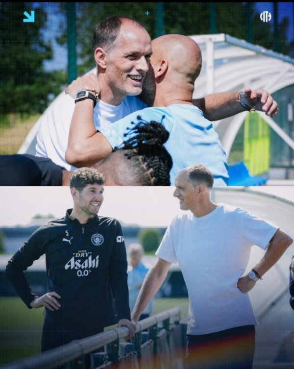 图赫尔当天参不雅曼城锻练，球队官推晒图赫尔与瓜帅亲切拥抱像片