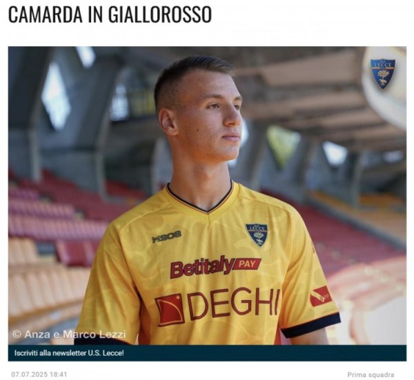 意媒：莱切出售主力先锋克尔斯托维奇，卡马达有望在首轮意甲首发